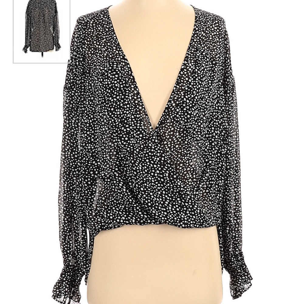Allsaints Long Sleeve Dot Blouse - XS